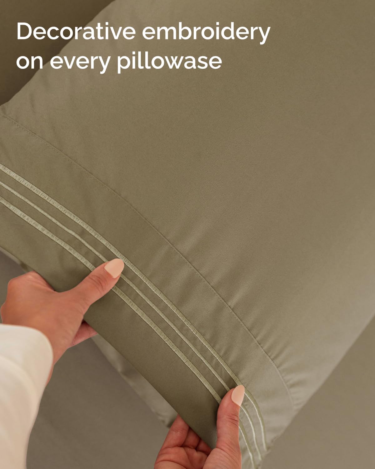 Skiennix Twin XL Sheet Set - Comfy Breathable Cooling Bedding - Ultra-Soft & Wrinkle-Free - Khaki