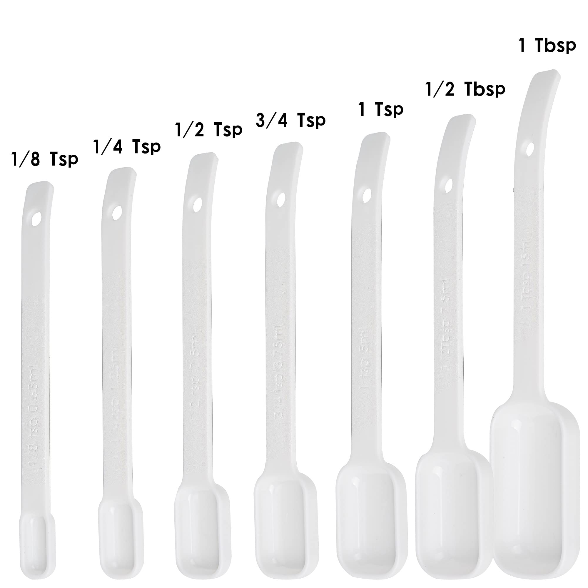 SPUVGVC Plastic Measuring Cups and Spoons Set, White Dry Measuring cups Set with Spout and Leveler for Kitchen and Baking, BPA free and Dishwasher Safe, Nesting Measuring Cups Set 15