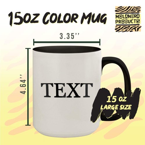 Molandra Products Cup Of Ambition - 15oz Colored Inner & Handle Ceramic Coffee Mug, Black