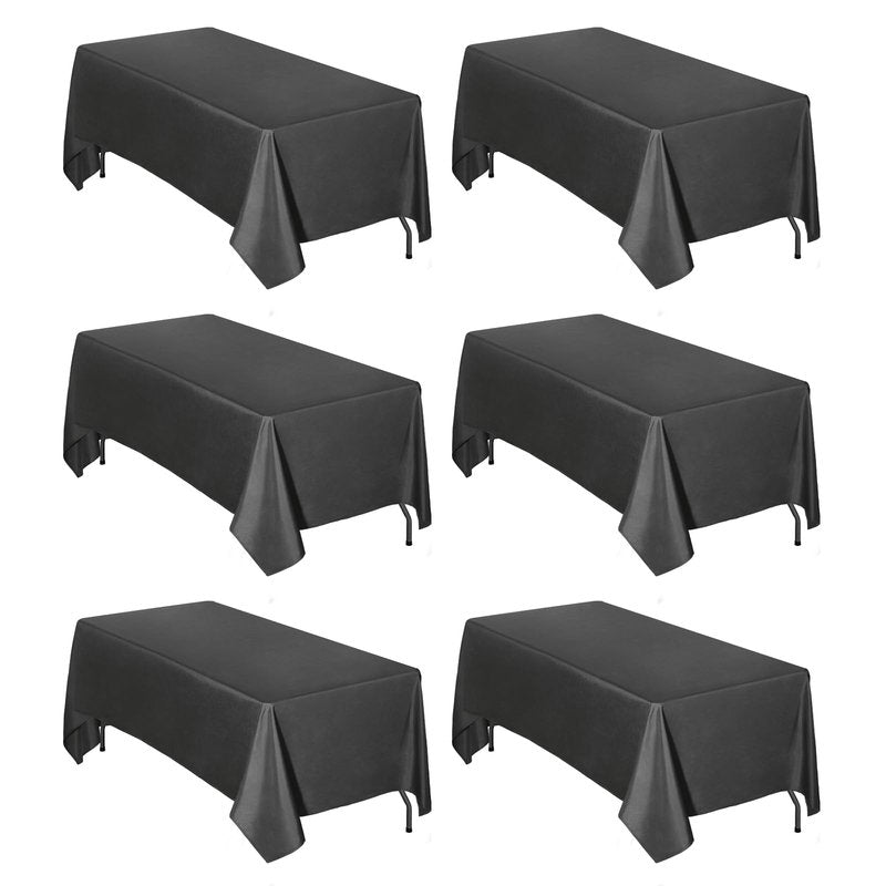 Easy-Going 6 Pack Sage Green Tablecloths 60x102 Inch for 6 Ft Rectangle Table, Washable Polyester Waterproof Stain Resistant Table Cloth, Decorative Table Cover for Kitchen, Dining Tables, Events