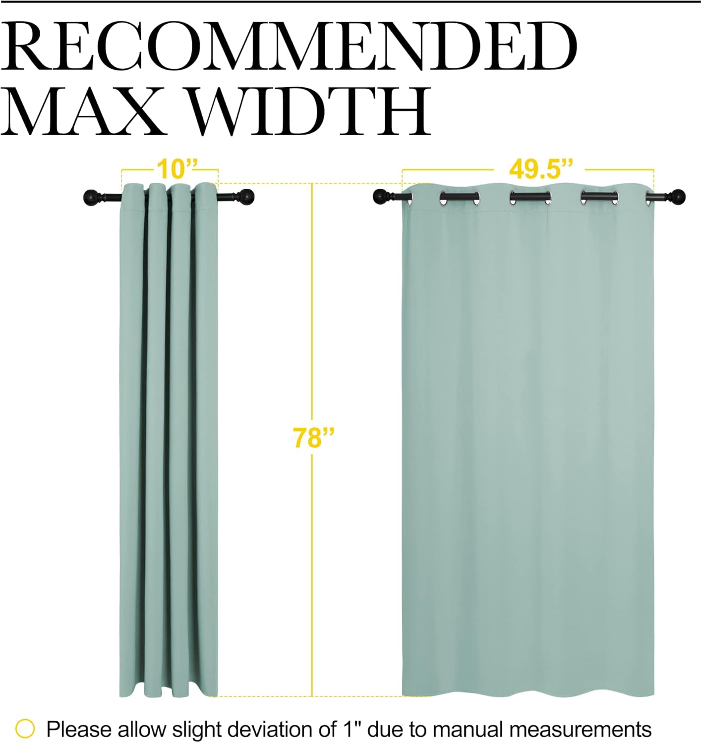 NICETOWN Aqua Blue Blackout Curtains - Sound Reducing Heat & Cold Blocking | 55" Wide x 78" Long (2 Pieces)