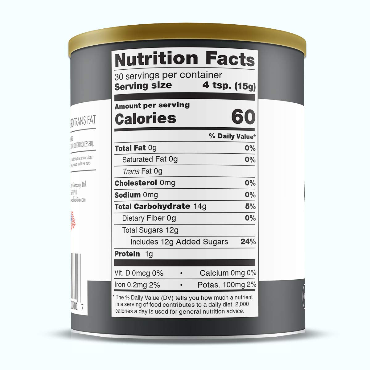 Caffe D'Vita Simply Iced Coffee - 100% Colombian Arabica Instant Mix, Latte Mix, Low Calorie Iced Coffee, Lightly Sweetened, Dairy Free, Instant Coffee Drink - 1 Lb Can