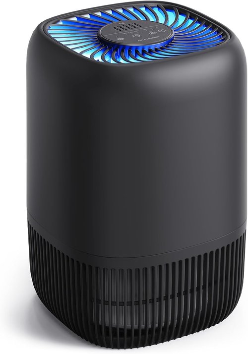 **Skiennix Air Purifier - High Efficiency Filter for Up to 1076 Ft² | Compact, Quiet Design for Pets & Allergens - Black**