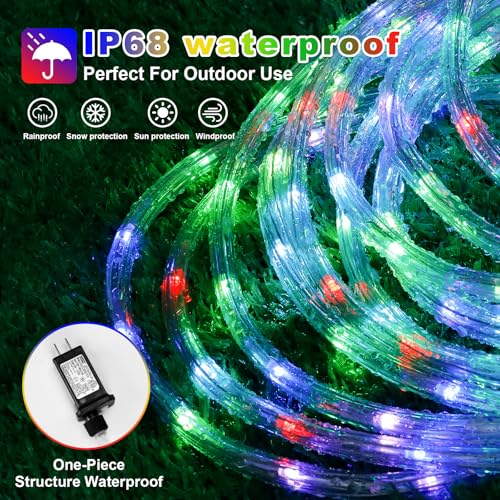 26ft LED Rope Lights, Color Changing Outdoor Waterproof Lights with Remote