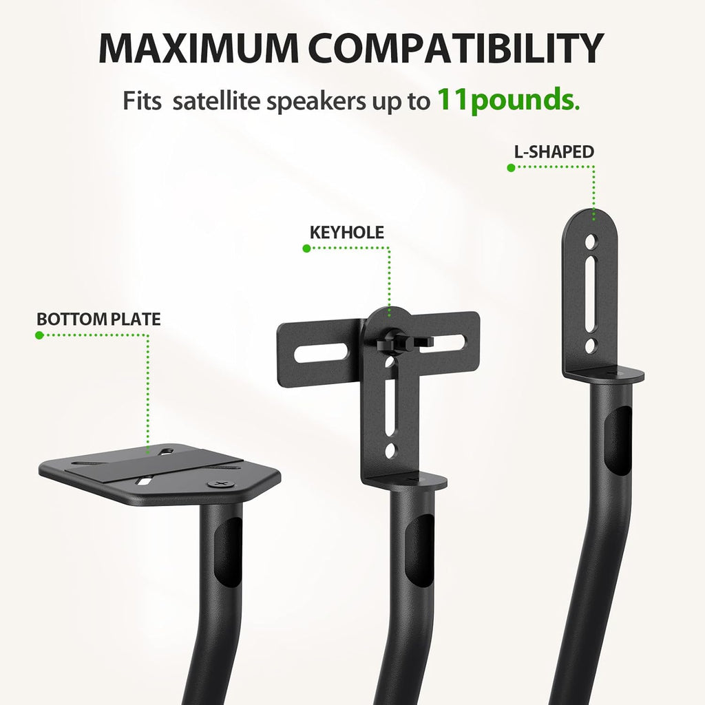 USX MOUNT Universal Speaker Stands - Height Adjustable 30" to 39" for Satellite & Bookshelf Speakers | Supports Up to 11 lbs (Pair)