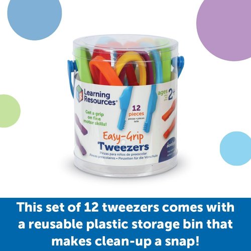 Learning Resources Easy-Grip Tweezers - Montessori Fine Motor Skills Tool for Kids | Sensory Bin Essential
