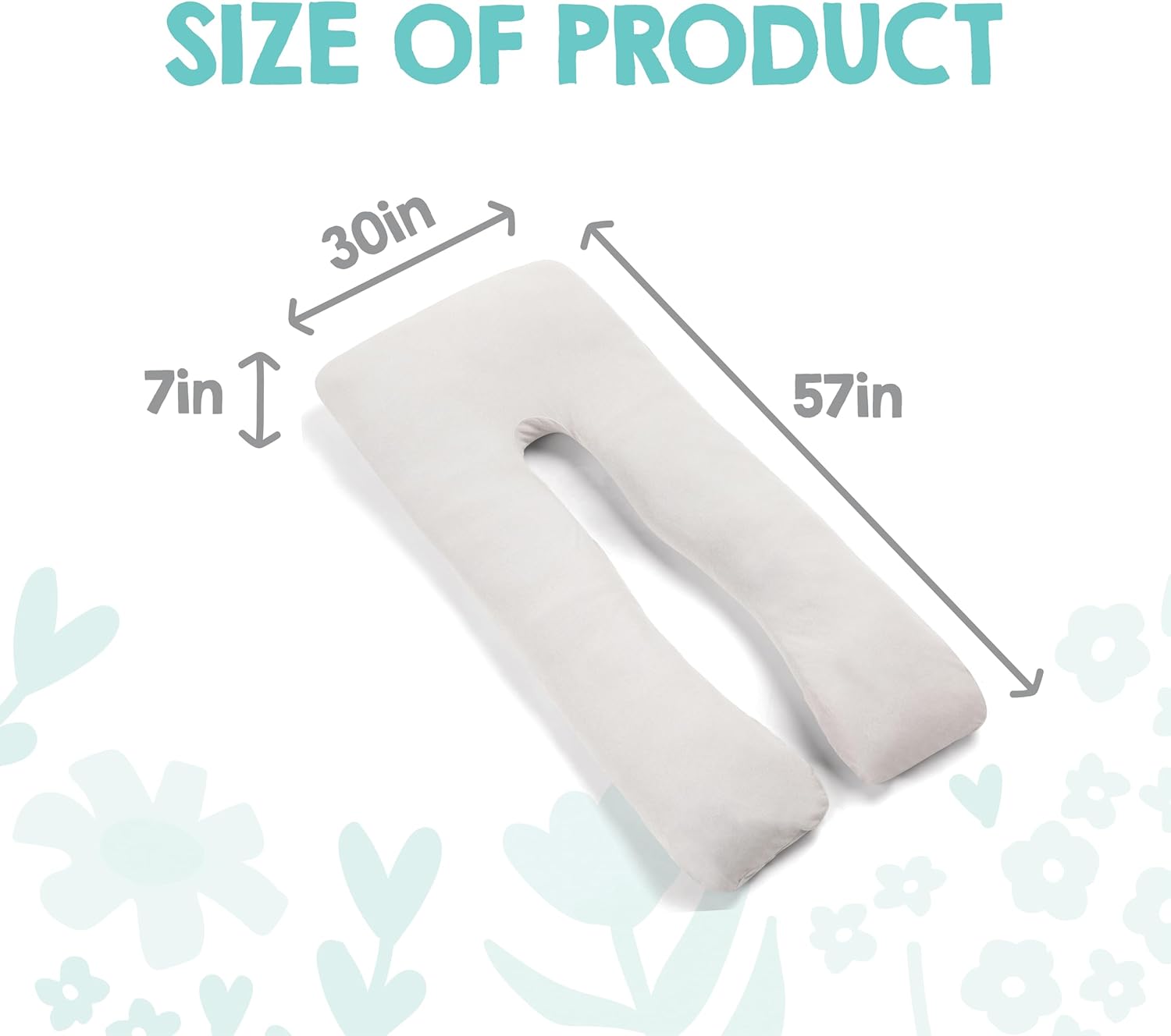 Regalo Premium U-Shaped Pregnancy Pillow - Ultra Soft Full Body Support for Sleeping & Feeding | Grey Removable Cover