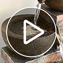 Solar Garden Water Fountain 4-Tier Resin Outdoor Waterfall with LED Lights