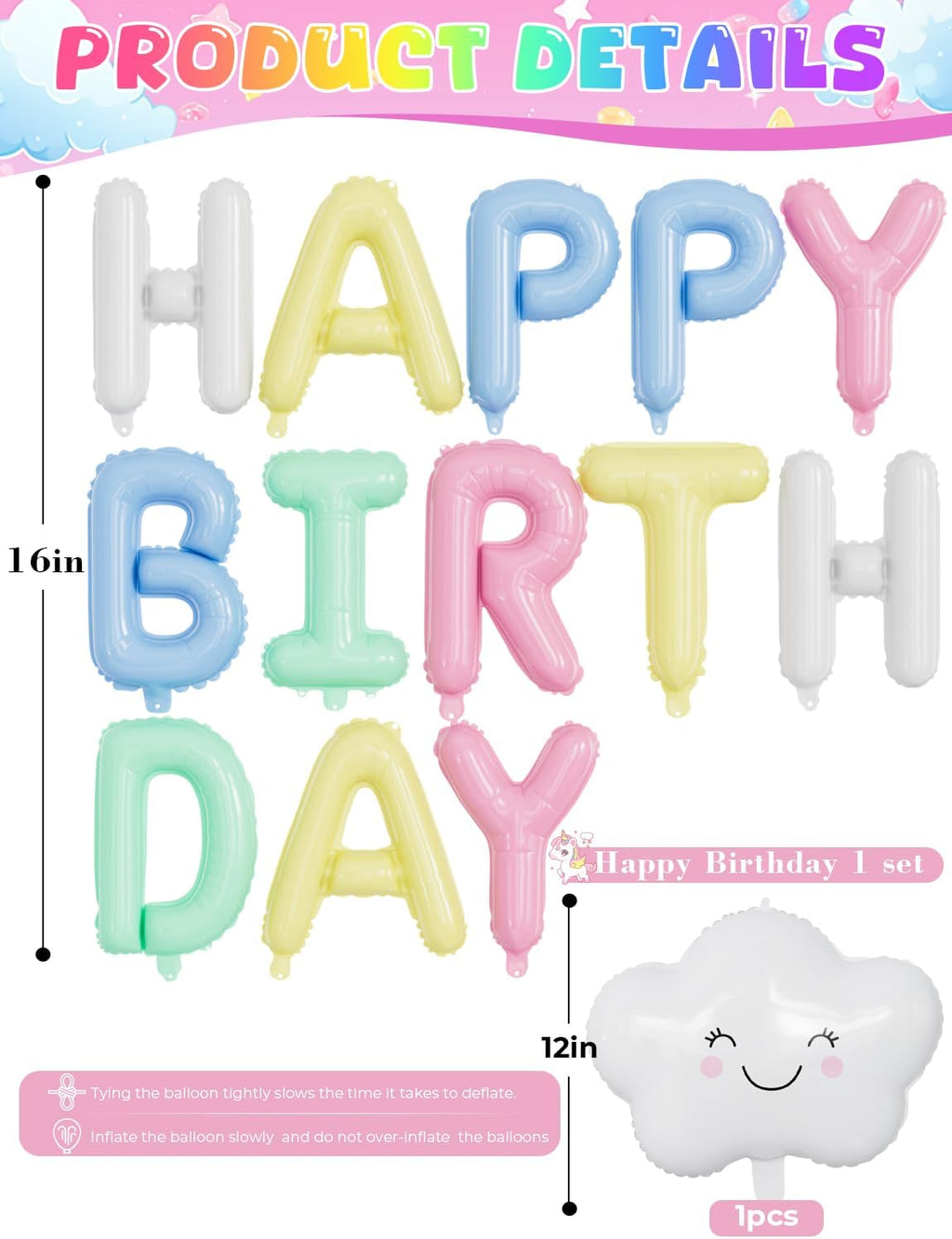 Pastel Birthday Decorations - 84Pcs Macaron Balloons & Happy Birthday Banner for Parties