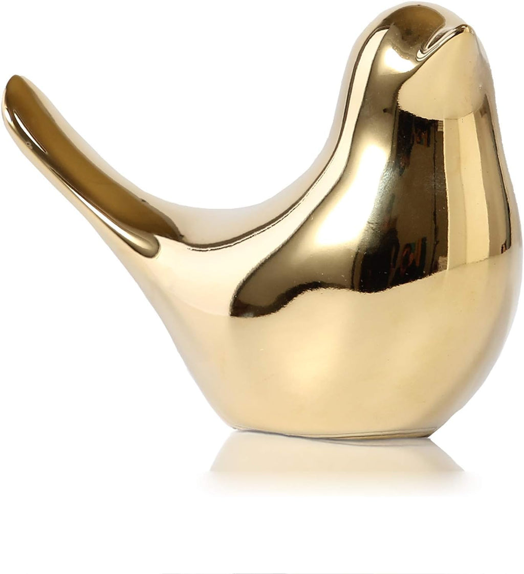 Regine Switzerland Big Size Gold Bird Statue - Modern Home Decor Figurine for Living Room & Office