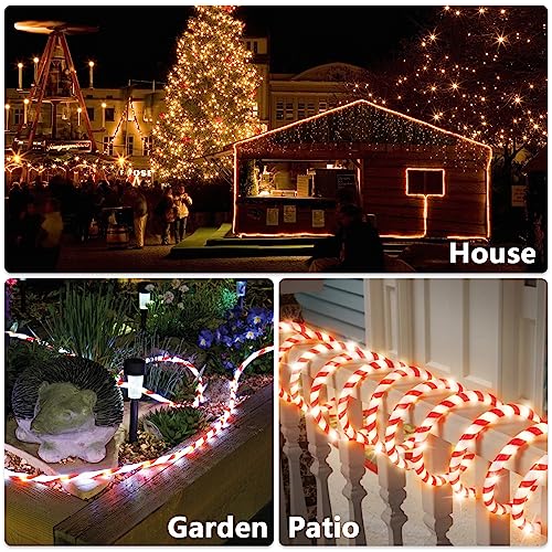 Afirst Christmas Candy Cane Rope Lights 18FT Waterproof LED Fairy Lights for Outdoor & Indoor Decor