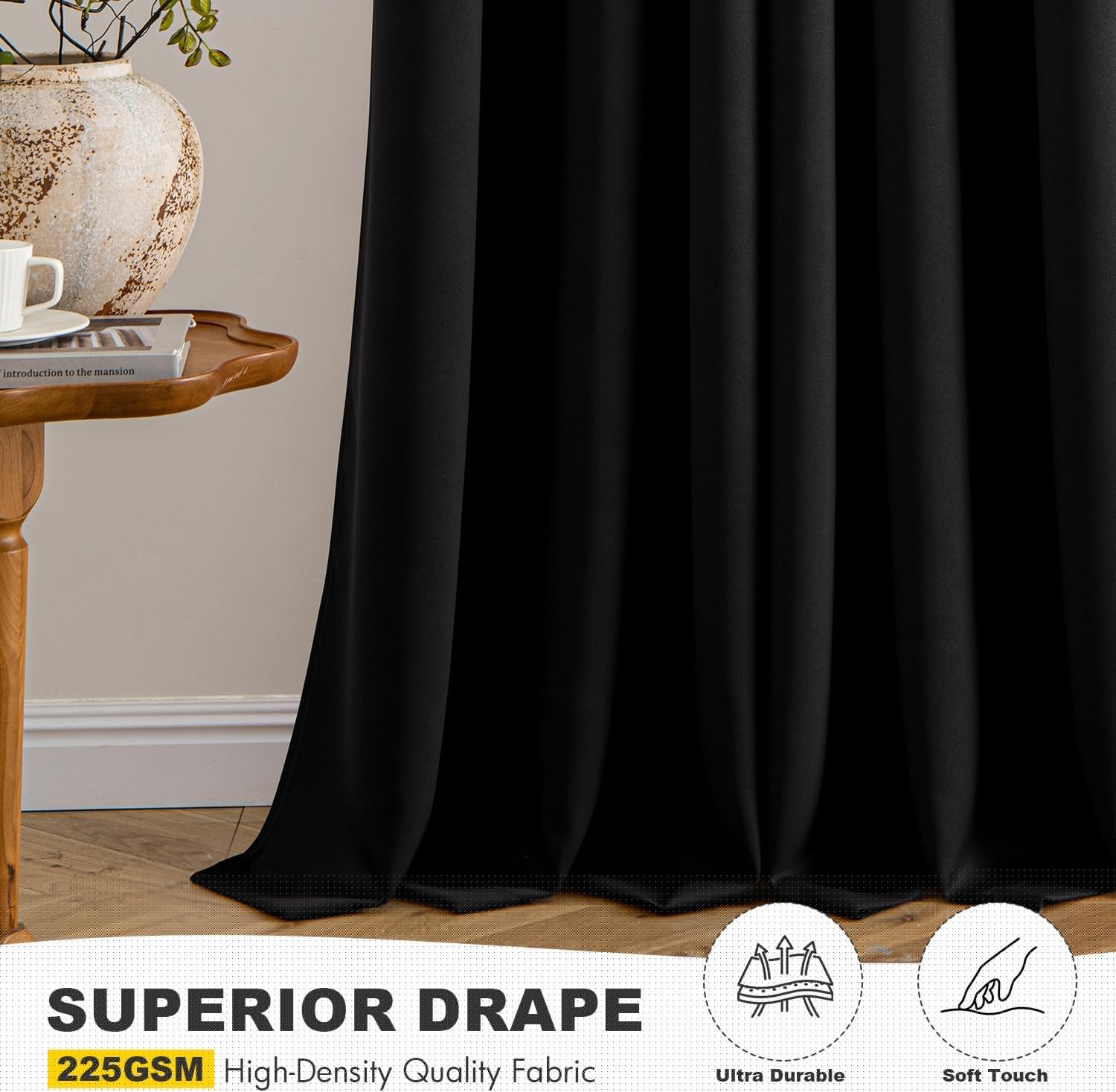 MIULEE Blackout Curtains - Thermal Insulated Room Darkening Drapes | 84-Inch, 2 Panels, Noise Reduction
