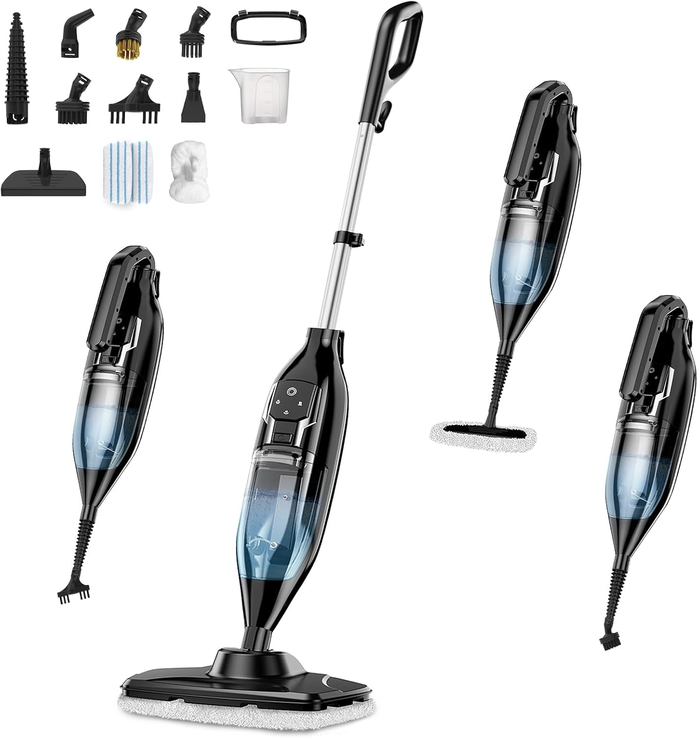 Skiennix 12-in-1 Handheld Steam Mop - Powerful Multi-Purpose Cleaner for Floors, 565ML Tank, 23FT Cord