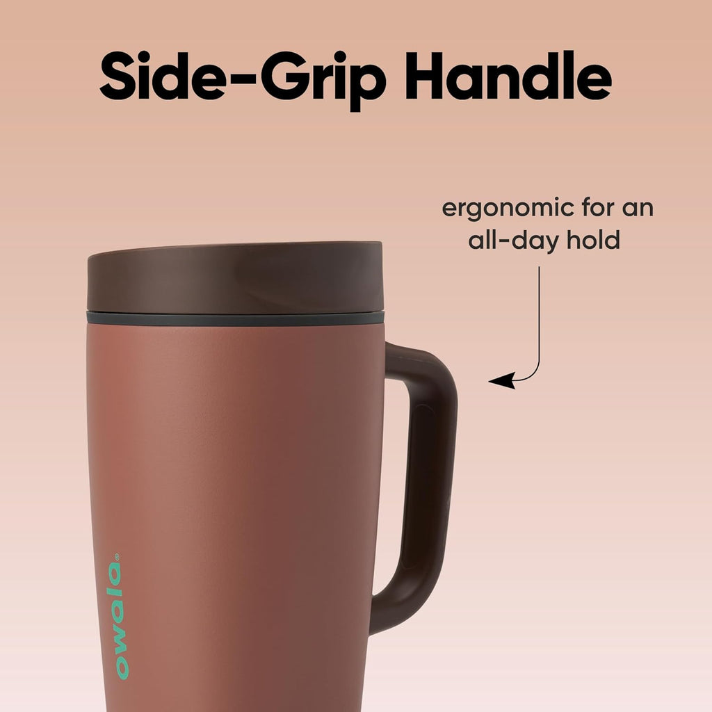 Owala SmoothSip Slider Stainless Steel Travel Mug - 100% Leak Proof, 12oz, BPA Free, Hot & Cold Drinks