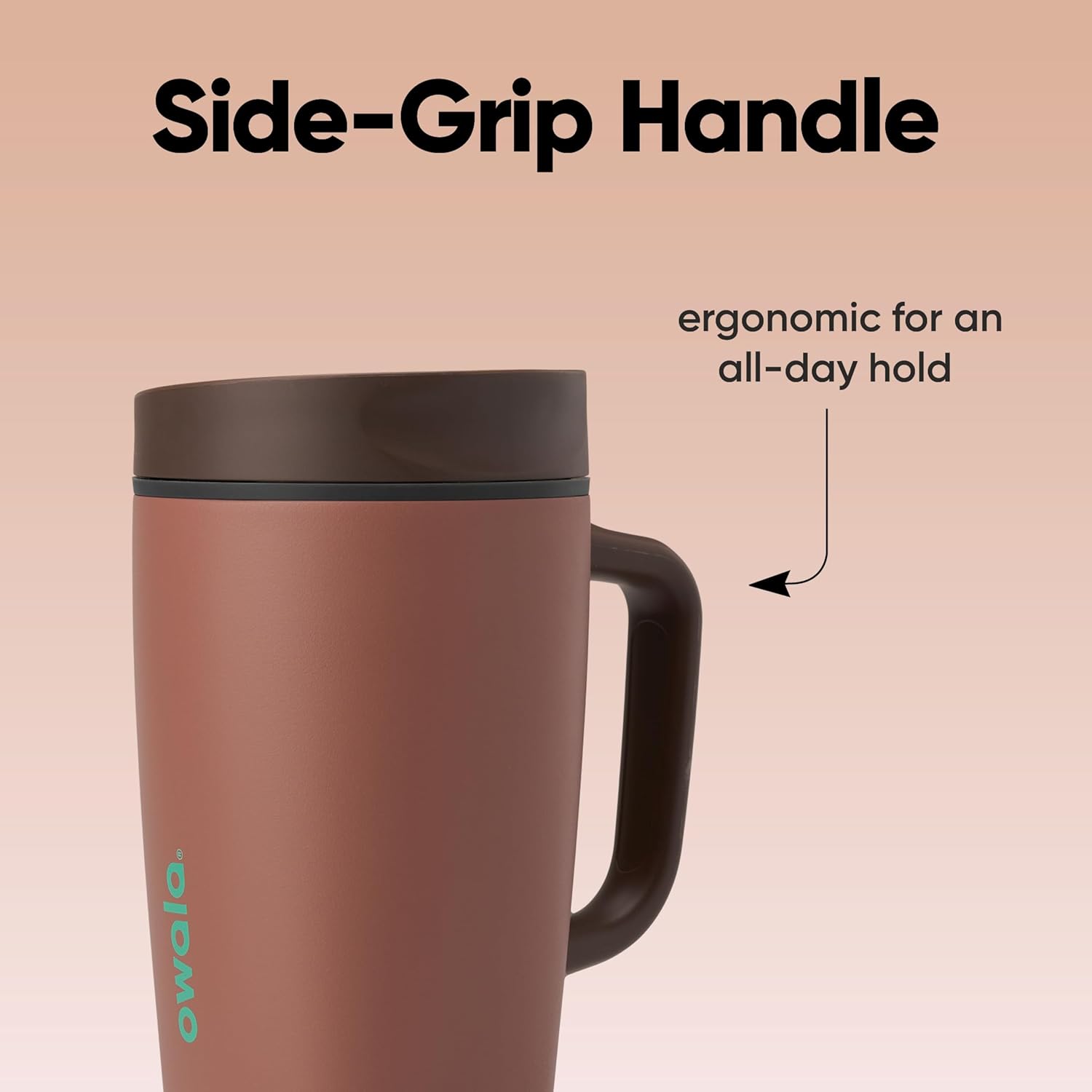 Owala SmoothSip Slider Stainless Steel Travel Mug - 100% Leak Proof, 12oz, BPA Free, Hot & Cold Drinks