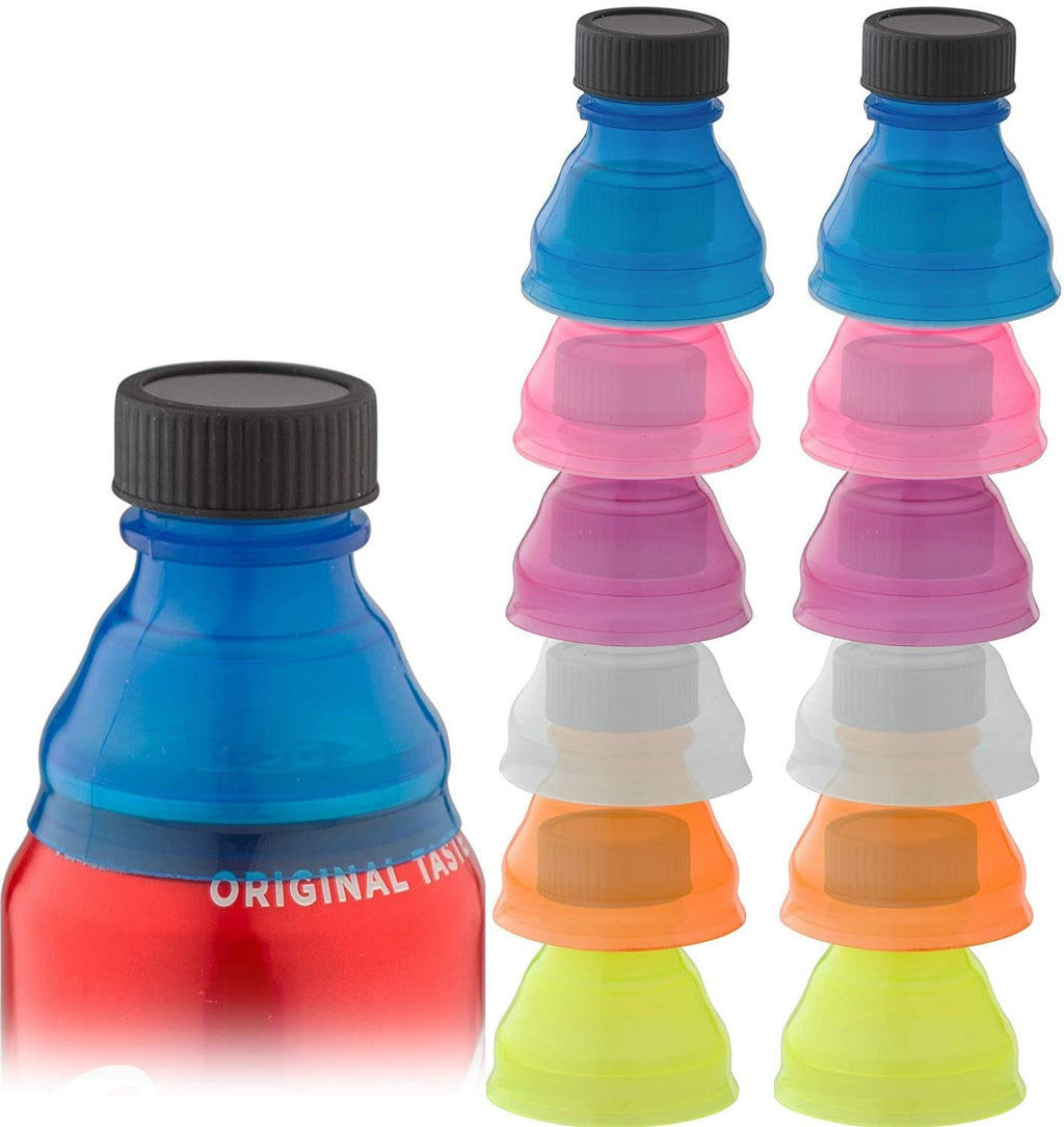 Reusable Soda Can Lids - 12-Pack Spill-Proof, Snap-On Covers for Freshness and Protection, Multi color Can Toppers Set of 12