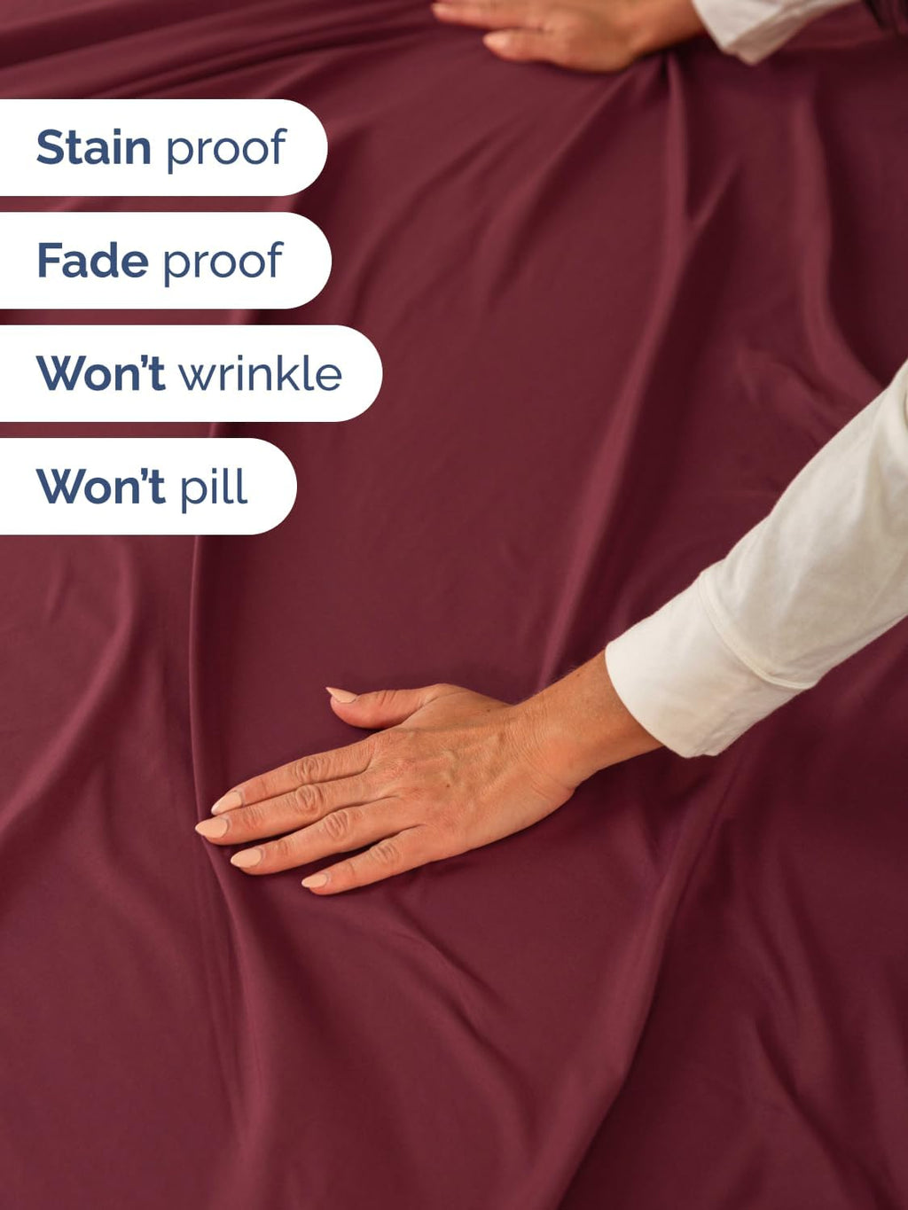 Skiennix Extra Deep Twin XL Sheet Set | 4-Piece Breathable Cooling Bedding - Soft & Wrinkle-Free - Burgundy