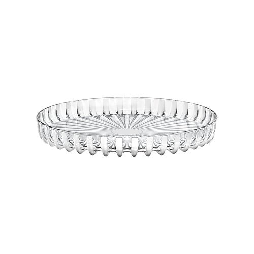 GUZZINI Dolcevita 12" Round Tray - Mother of Pearl - 100% Recycled Plastic, Centerpiece Stand for Fruits, Nuts, Plants, Decorative Platter for Ottoman, Coffee Table for Home Décor & Living Room