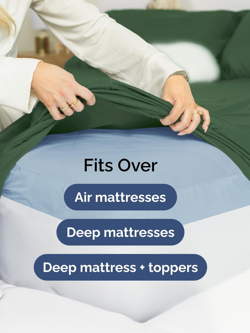 Skiennix Extra Deep Cal King Sheet Set - 6 Piece Breathable Cooling Bedding - Soft Wrinkle-Free Emerald Green
