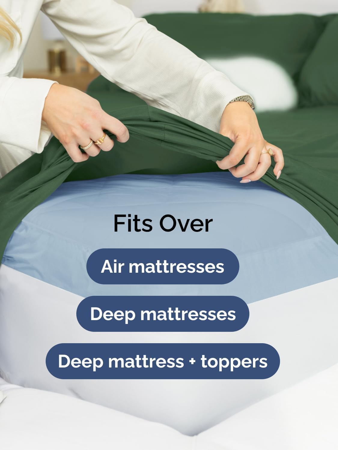 Skiennix Extra Deep Cal King Sheet Set - 6 Piece Breathable Cooling Bedding - Soft Wrinkle-Free Emerald Green