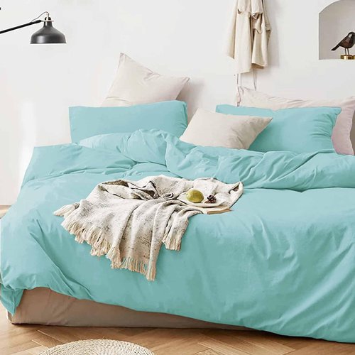KimLuxz Turquoise Comforter Queen Size, 3 Piece Soft Teal Modern Bedding Set, Lightweight Aqua All Season Microfiber Down Alternative Bed Comforter with 2 Pillow Shams for Women Men