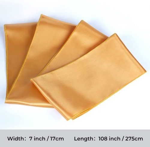 Babenest Satin Chair Sashes - 50 Pcs Upgraded Ribbons & Bows for Weddings, Parties & Events | Gold