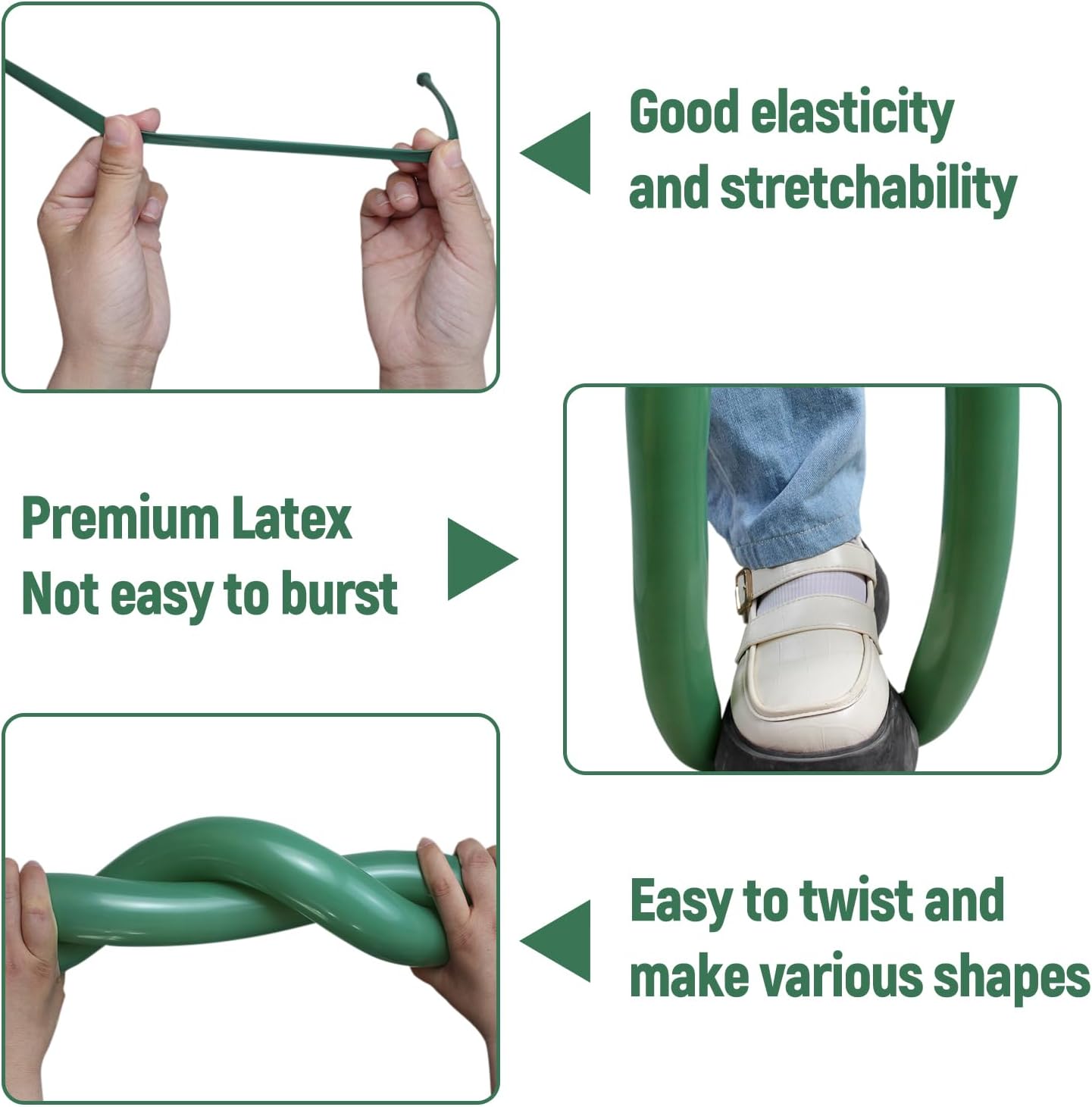 Sage Green 260 Balloons by [Brand Name] - Thick Latex Twisting Balloons for Animal Models | Perfect for Halloween & Birthdays