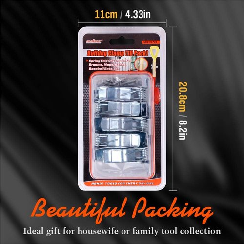 HORUSDY Spring Grip Mop and Broom Holder - 10 Pack for Efficient Storage | Organize Shovels, Rakes, Mops