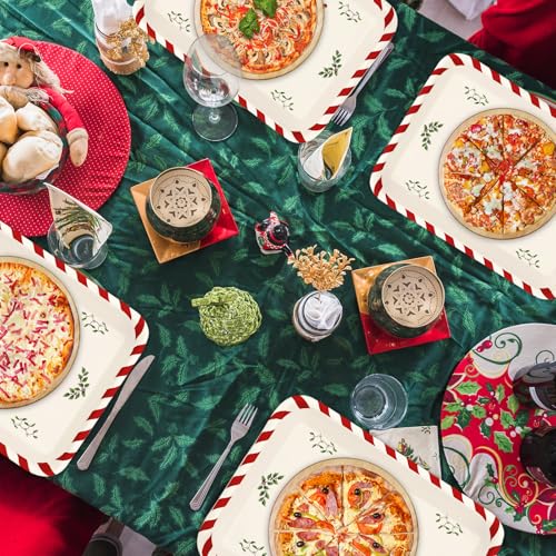 Whaline Christmas Tree Plastic Serving Trays Set of 3, 10x13 Inch Holiday Platters