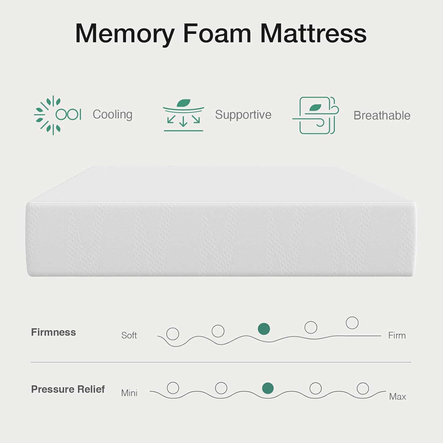 Novilla Queen Mattress - 10 Inch Gel Memory Foam for Comfortable Sleep | CertiPUR-US Certified