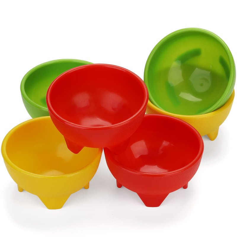 ZEAYEA 18 Pcs Salsa Bowls for Party, 4.5" Diameter Plastic Dipping Bowls, 12 oz Thick Mexican Salsa Bowl for Food Serving, Cute Guacamole Bowl for Condiments, Dipping Sauces, Taco, Snack, Multi Color