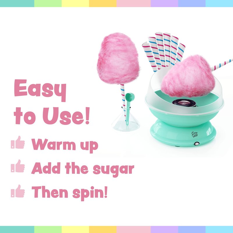 Cotton Candy Express CC1000-S Cotton Candy Machine, Easy to Use and Clean, Nostalgia, and Fun, Comes with Instruction Manual and Tip Card, Pink