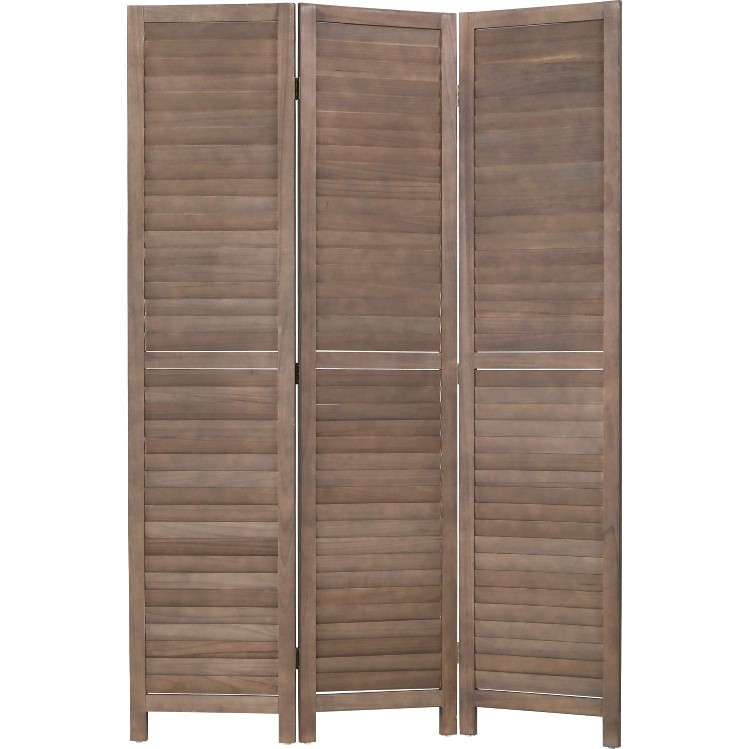 3 Panel Wood Room Divider 4.3 Ft Tall Privacy Wall Divider 67.7" x 16.9" Each Panel Folding Wood Screen for Home Office Bedroom Restaurant （Brown）