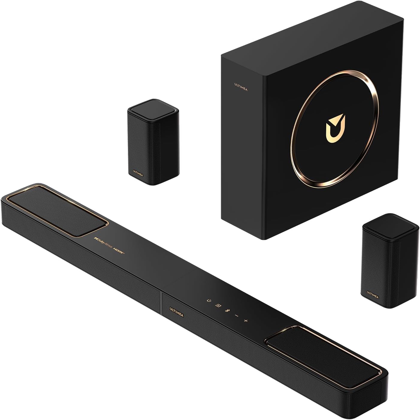 ULTIMEA 5.1.2ch Sound Bar - Dolby Atmos Surround Sound System for Smart TV | HDMI eARC, BT 5.4, 2025 Model