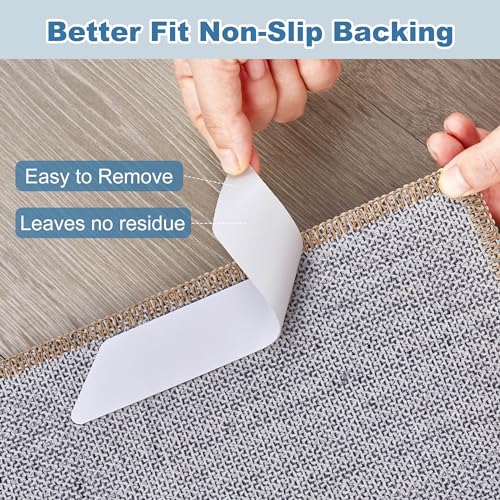 Non-Slip Rug Grippers for Hardwood Floors - 10 Pack Anti-Slip Carpet Stickers