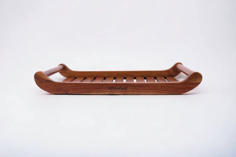 Vesta Homes Set of 2 Romper Teak Wood Rectangular Serving Tray for Home/Kitchen/Restaurant/Office Organizer/Dining Table|Premium Wooden Trays| 18 X 12 ; 15 x 10 inches | Handcrafted in India