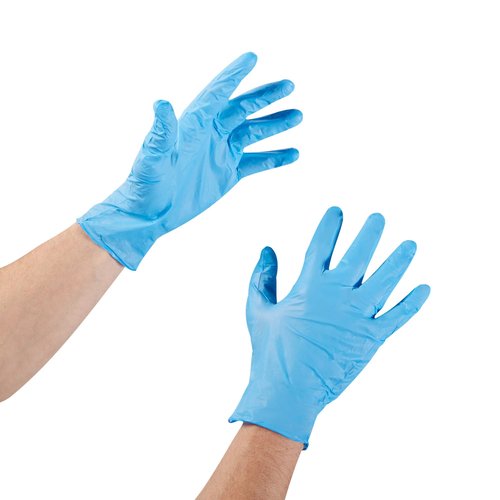 McKesson Confiderm 3.8C Nitrile Exam Gloves, Non-Sterile, Powder-Free, Blue, Large, 100 Count, 1 Box