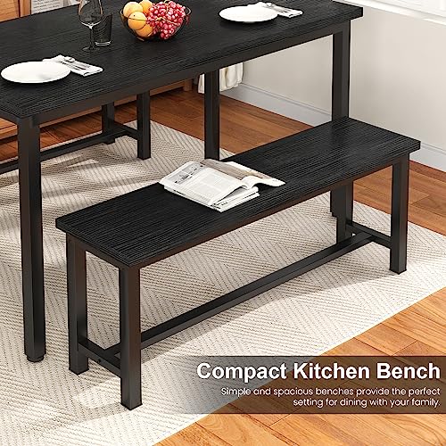 39-Inch Industrial Dining Bench, Set of 2 Wood Kitchen Benches