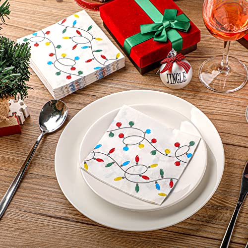 200 Pack Christmas Disposable Guest Hand Towels - Holiday Paper Napkins for Bathroom & Party Decor