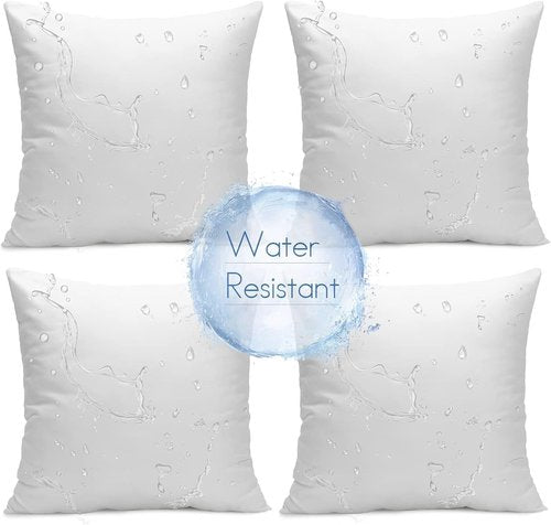 Ashler Outdoor Pillow Inserts - Waterproof & Hypoallergenic | Set of 4, 18 x 18 Decorative Pillows