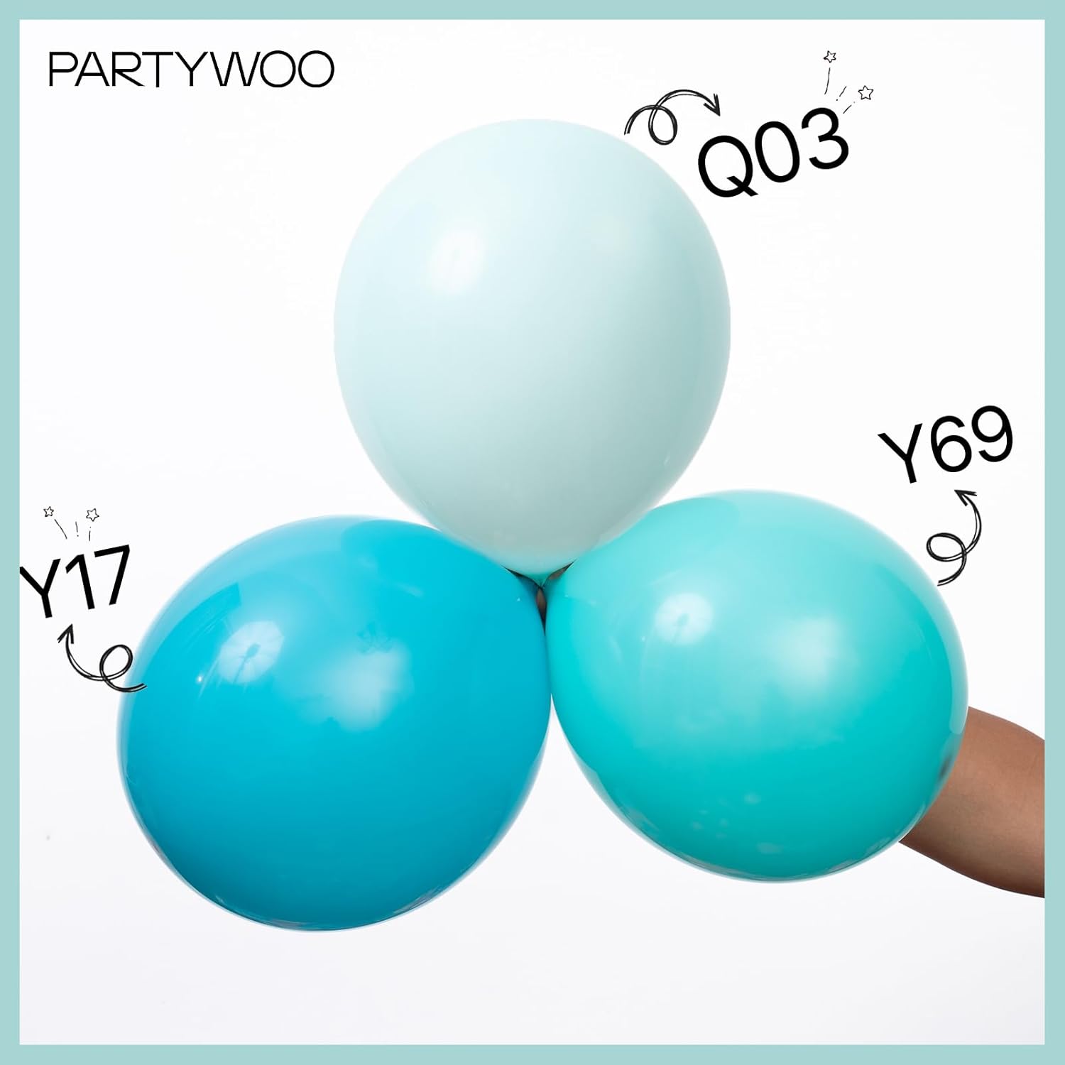 PartyWoo Teal Balloons - 50 Pack Mini 5-Inch Pastel Turquoise Balloons for Celebrations & Events