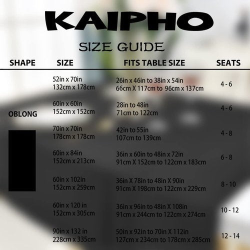KAIPHO Black Rectangle Tablecloth Waterproof Stain Resistant Wrinkle Free Table Cloth 210GSM Polyester Wipeable Table Cover for Party, Banquet, Indoor and Outdoor - Rectangular/Oblong, 60 x 120 inch