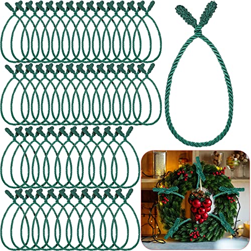 Zhengmy 50 Pcs 20in Christmas Garland Tie - Green, Nylon with Hidden Wire