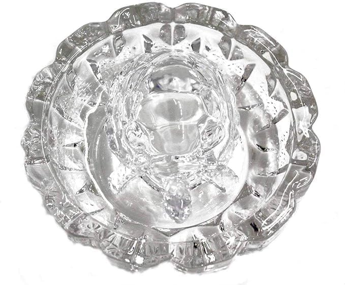 Crystal Glass Turtle Decorative Plate for Feng Shui and Vastu