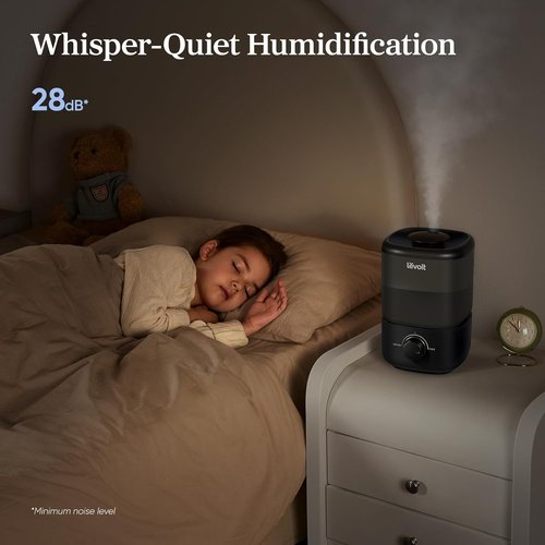 LEVOIT Classic 160 Ultrasonic Cool Mist Humidifier - Easy Fill & Clean, Quiet Operation, 2.5L, Black