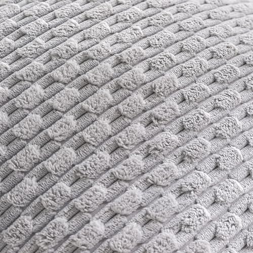 Corduroy Throw Pillow Covers 18x18 Set of 4 - Soft Neutral Cushion Cases