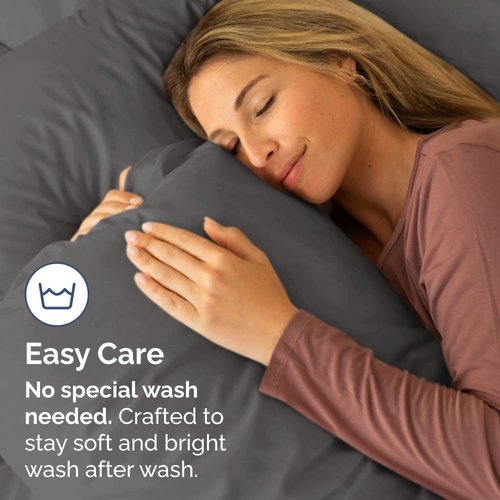 King Standard Pillow Cases by King - Ultra-Soft Hotel Quality Covers | Fade-Free & Wrinkle Resistant - Charcoal - Set of 2