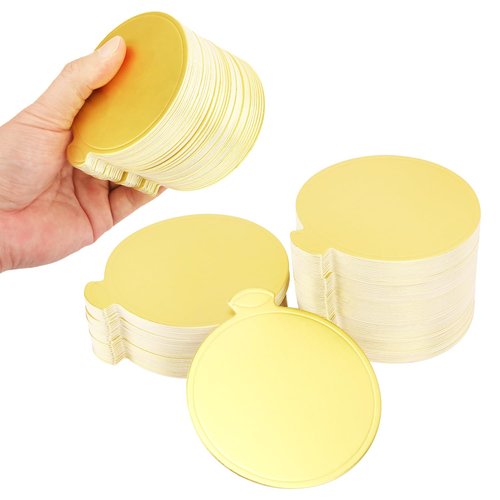 IHDYPPEW 600PCS 3inch Mini Cake Boards, Premium Round Golden Mousse Cake Boards, Versatile Cupcake Bases & Dessert Displays, Perfect for Parties and Special Occasions