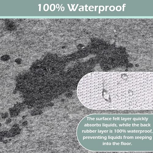 8x10ft Non-Slip Rug Pad, Waterproof Felt Carpet Mat for Hardwood Floors