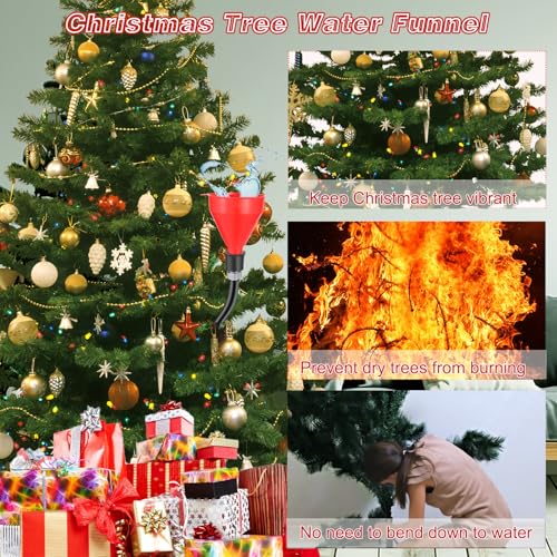 Christmas Tree Watering Funnel System with 45-Inch Flexible Hose